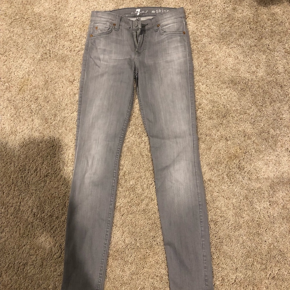 Seven for all mankind gray skinny jeans